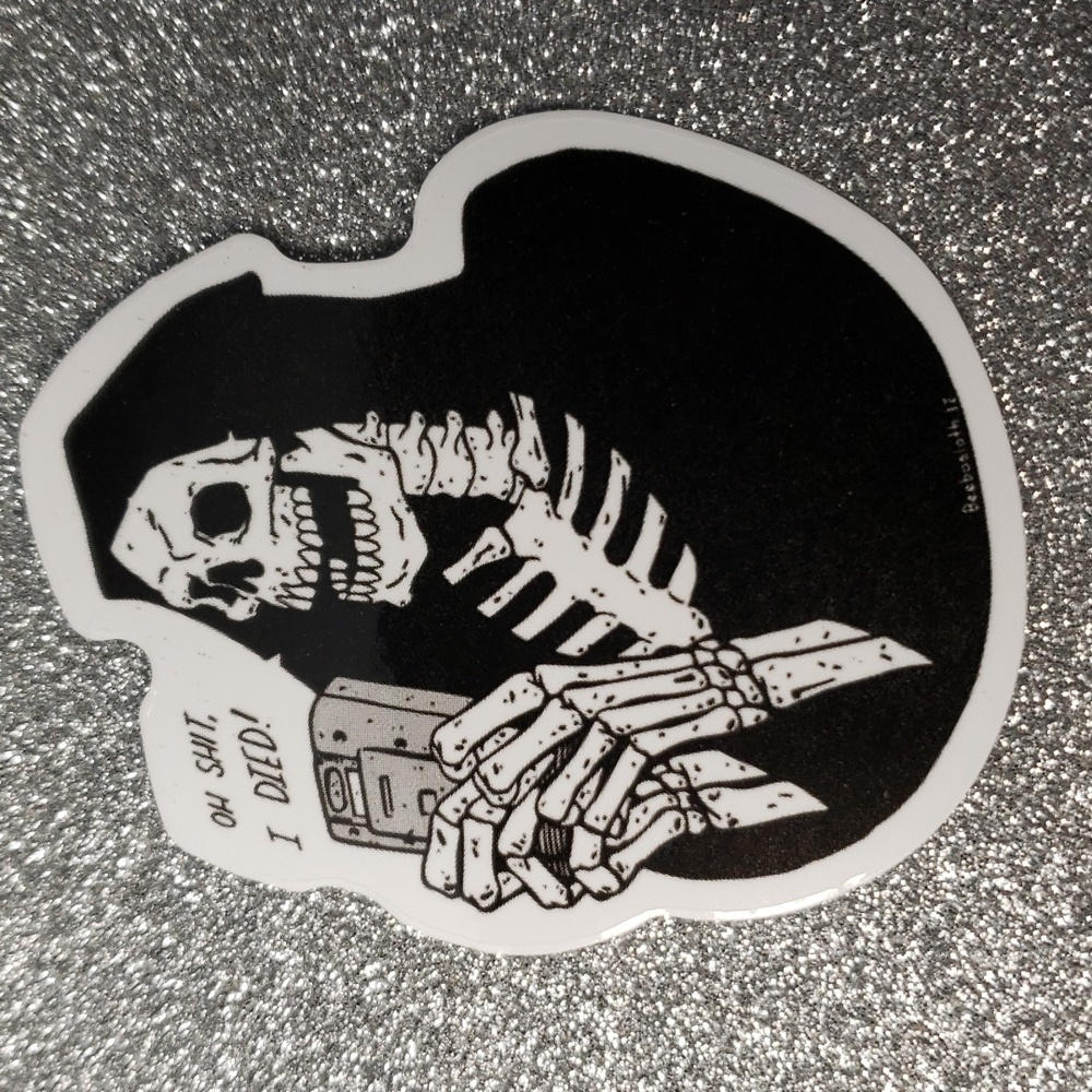 ART Gothic WATERPOOF Sticker died Skeleton